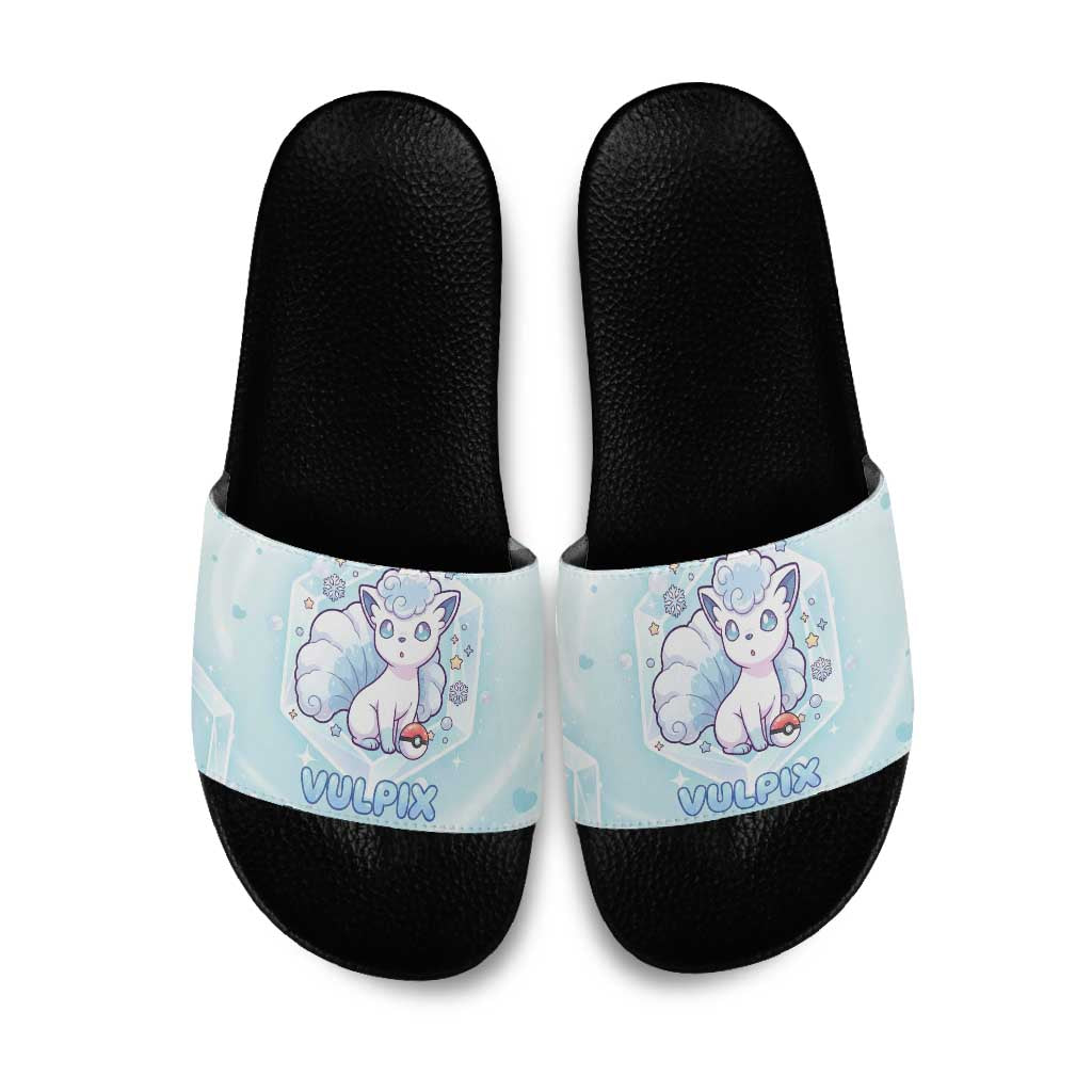 Vulpix Slide Sandals Frosted Pastel Ice Crystal Art