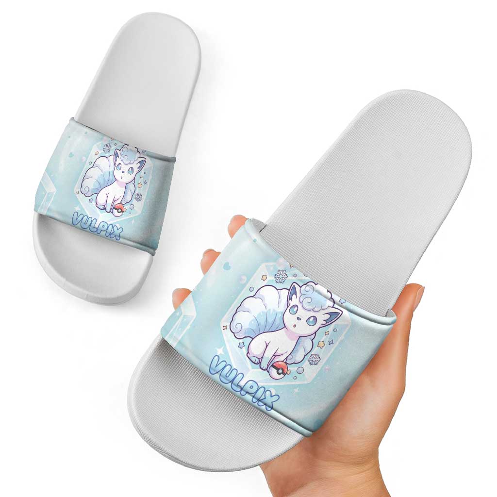 Vulpix Slide Sandals Frosted Pastel Ice Crystal Art