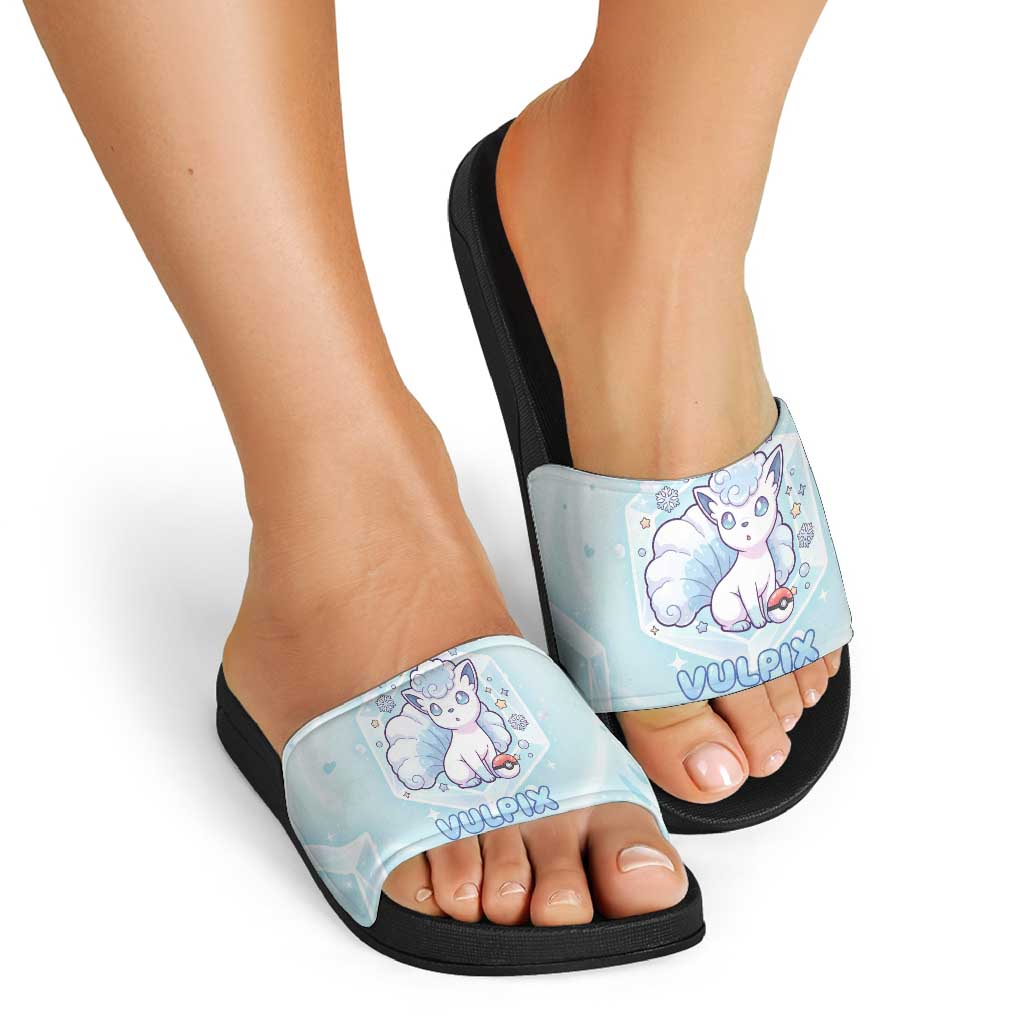 Vulpix Slide Sandals Frosted Pastel Ice Crystal Art