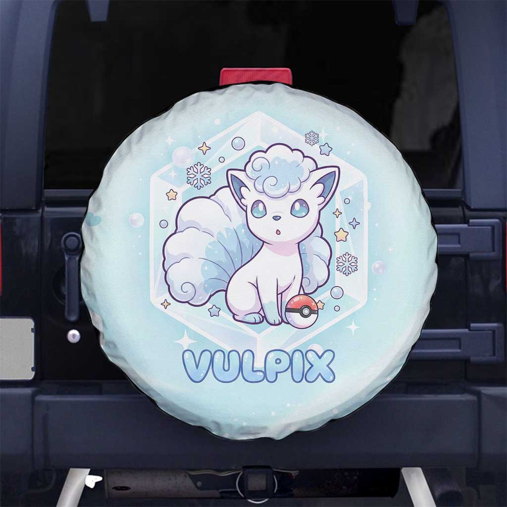 Vulpix Spare Tire Cover Frosted Pastel Ice Crystal Art