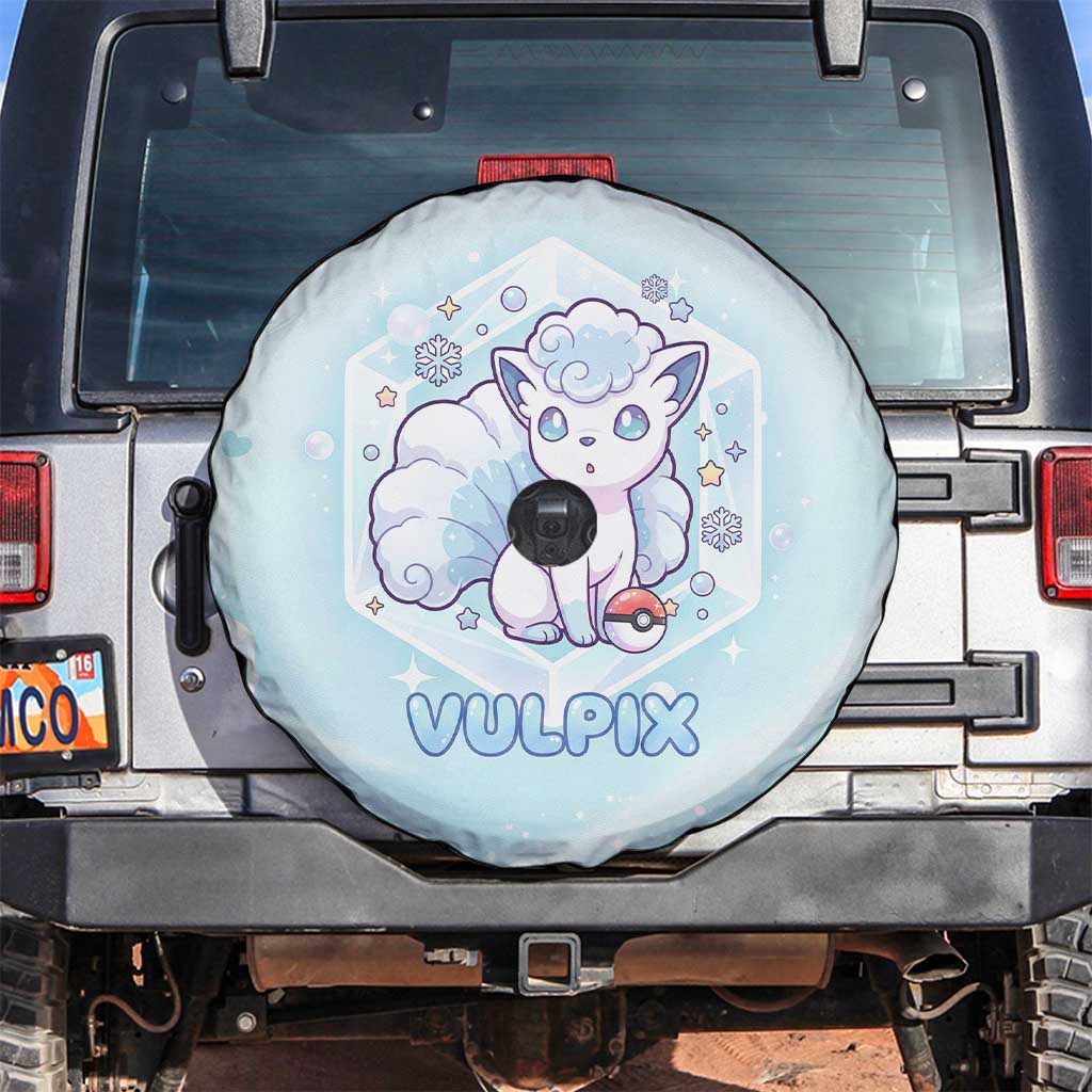 Vulpix Spare Tire Cover Frosted Pastel Ice Crystal Art