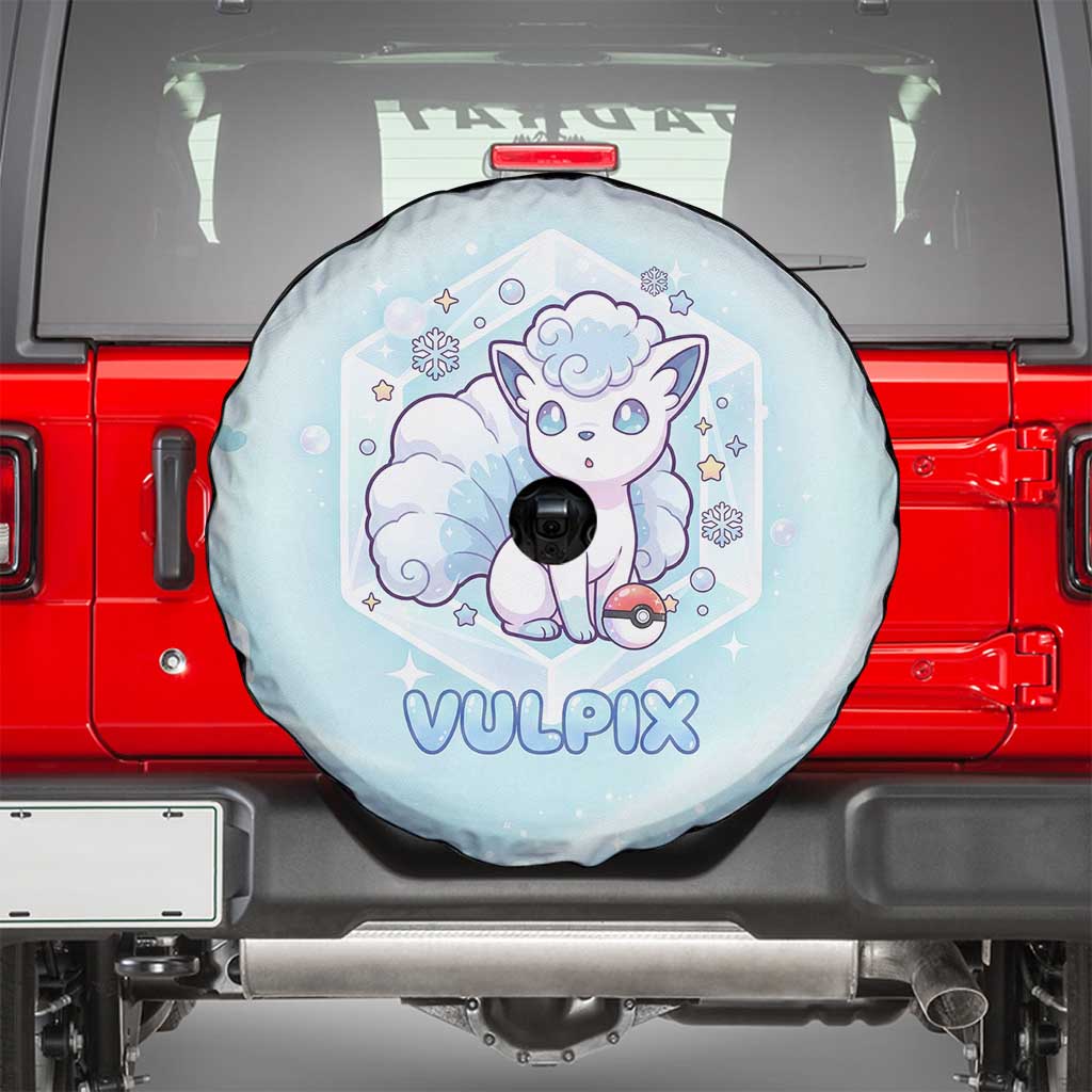 Vulpix Spare Tire Cover Frosted Pastel Ice Crystal Art