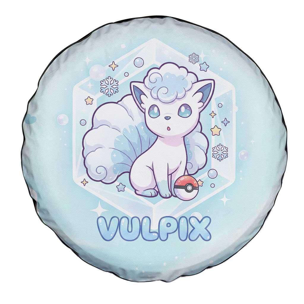 Vulpix Spare Tire Cover Frosted Pastel Ice Crystal Art