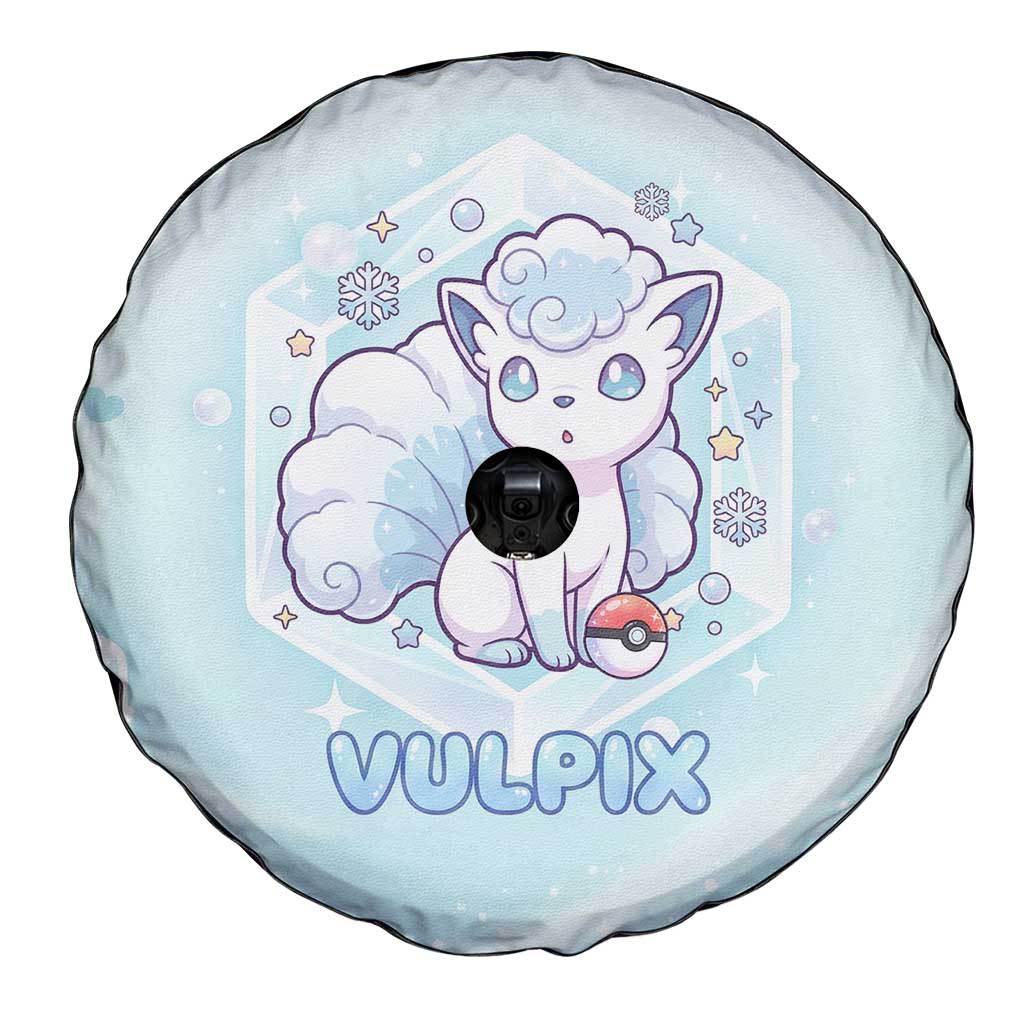 Vulpix Spare Tire Cover Frosted Pastel Ice Crystal Art