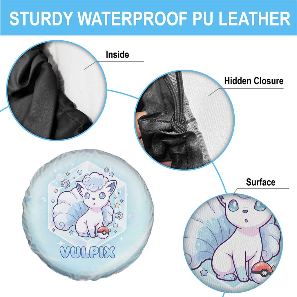 Vulpix Spare Tire Cover Frosted Pastel Ice Crystal Art