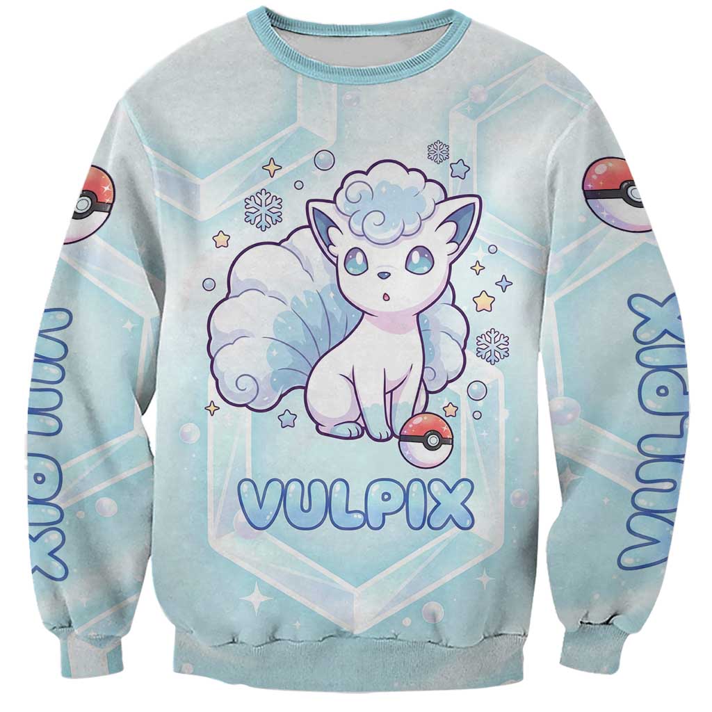 Vulpix Sweatshirt Frosted Pastel Ice Crystal Art