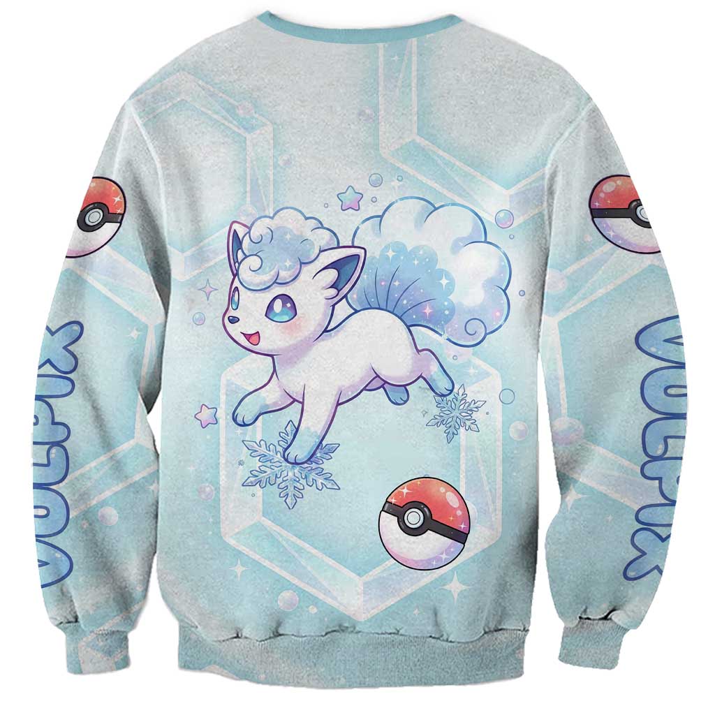 Vulpix Sweatshirt Frosted Pastel Ice Crystal Art