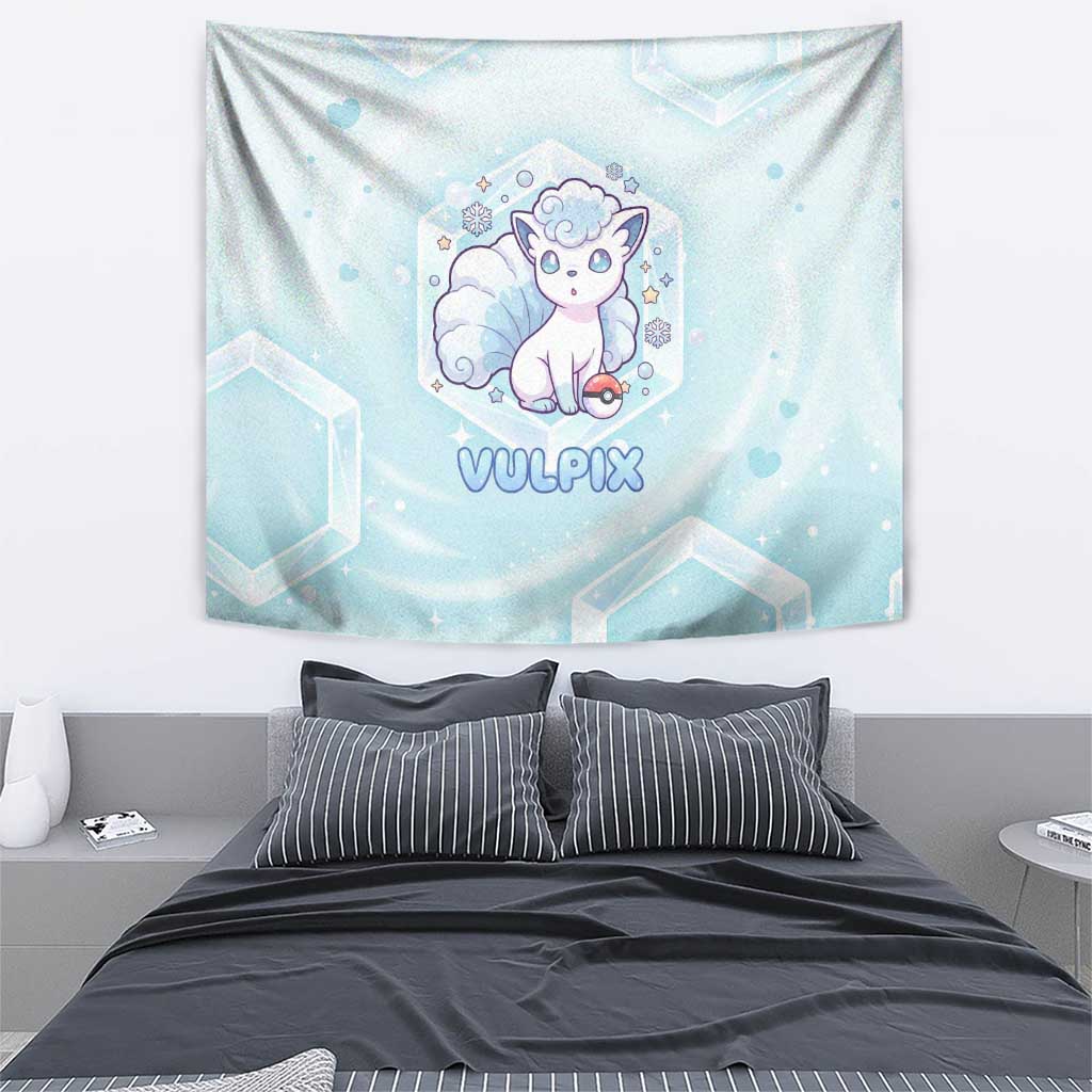 Vulpix Tapestry Frosted Pastel Ice Crystal Art