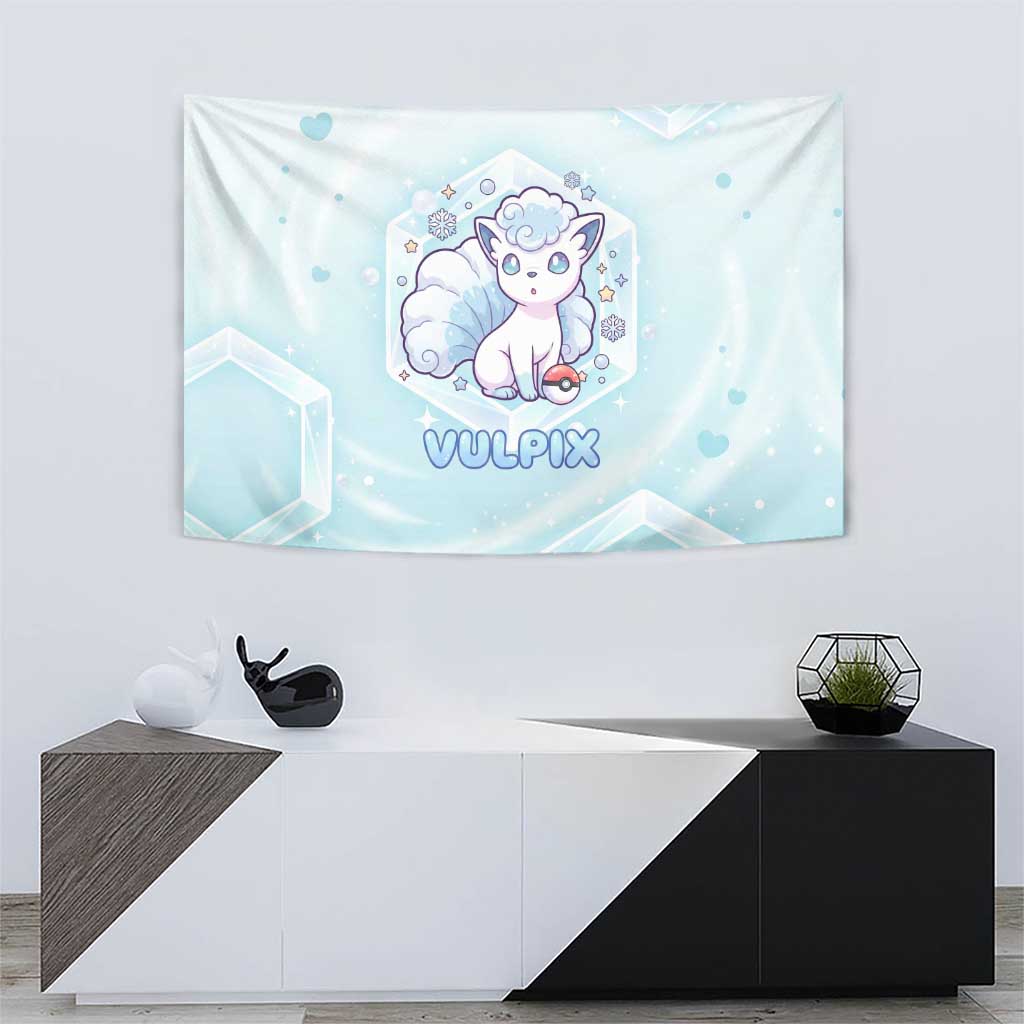 Vulpix Tapestry Frosted Pastel Ice Crystal Art