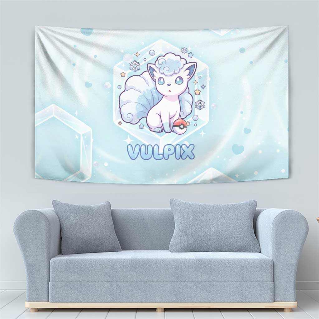 Vulpix Tapestry Frosted Pastel Ice Crystal Art