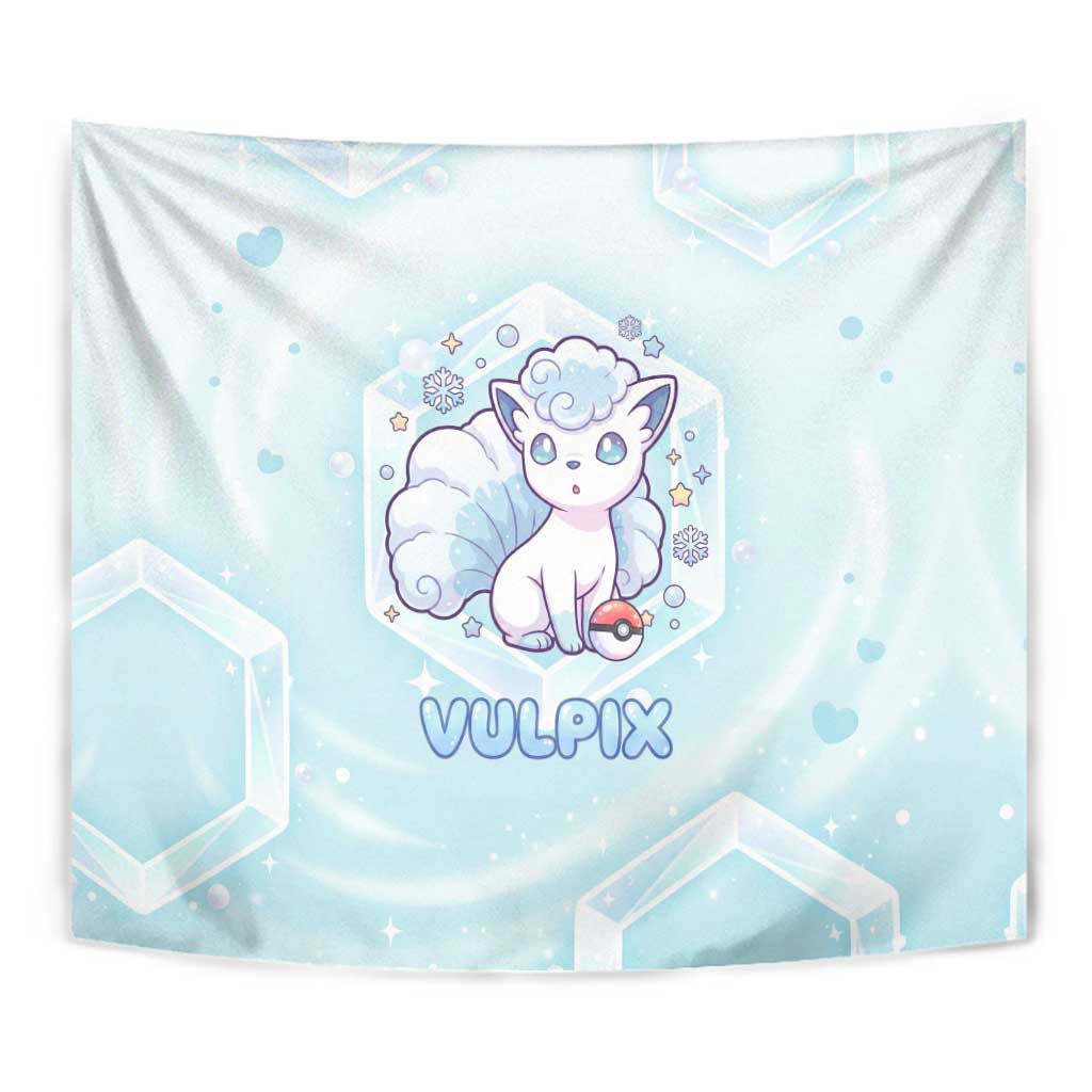 Vulpix Tapestry Frosted Pastel Ice Crystal Art