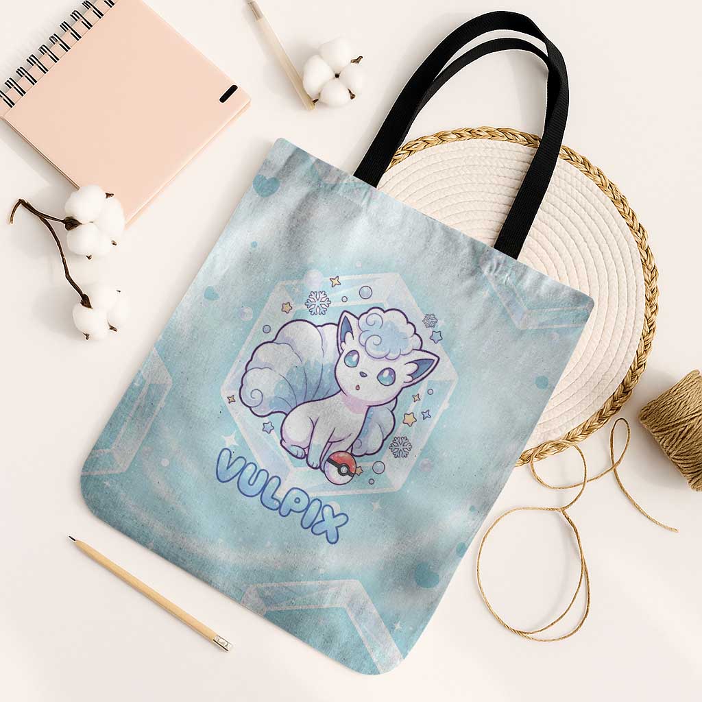 Vulpix Tote Bag Frosted Pastel Ice Crystal Art