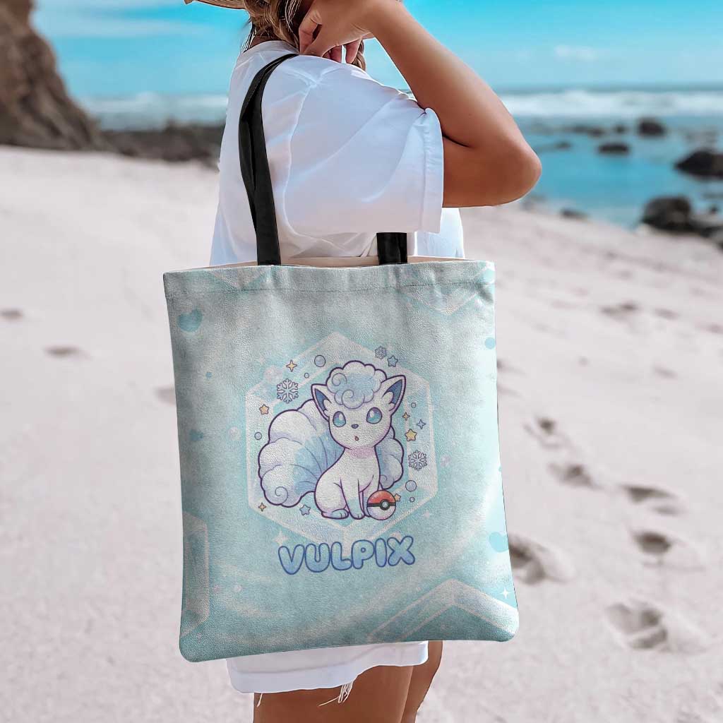 Vulpix Tote Bag Frosted Pastel Ice Crystal Art