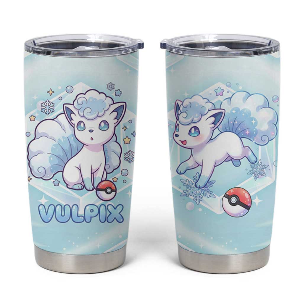 Vulpix Tumbler Cup Frosted Pastel Ice Crystal Art