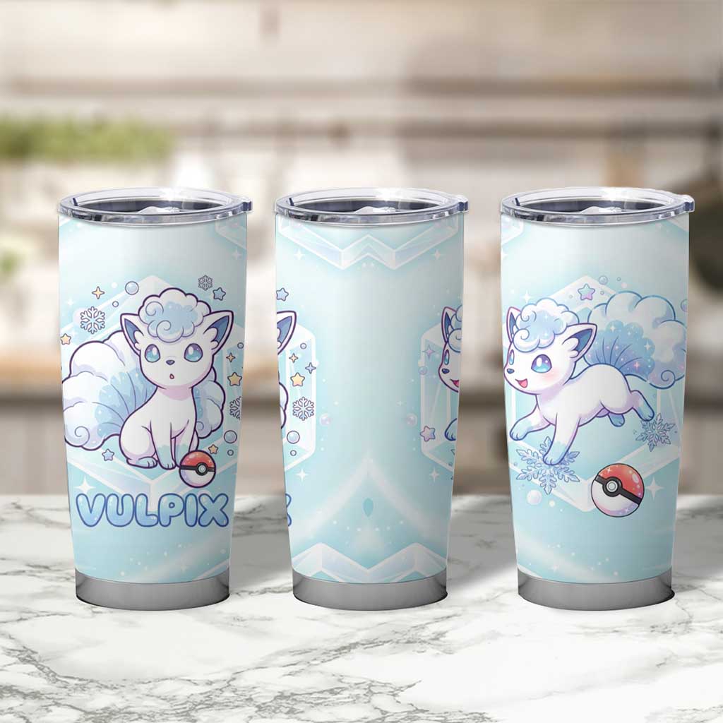 Vulpix Tumbler Cup Frosted Pastel Ice Crystal Art