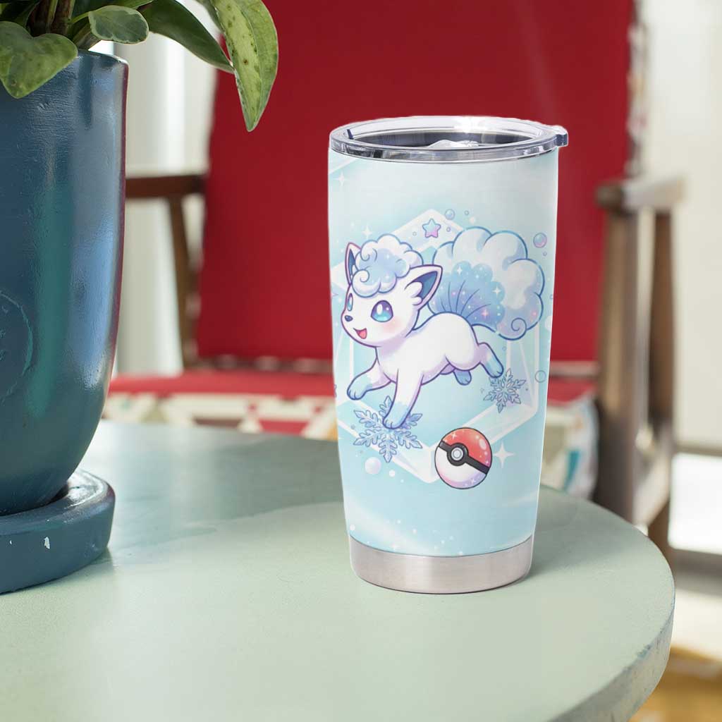 Vulpix Tumbler Cup Frosted Pastel Ice Crystal Art