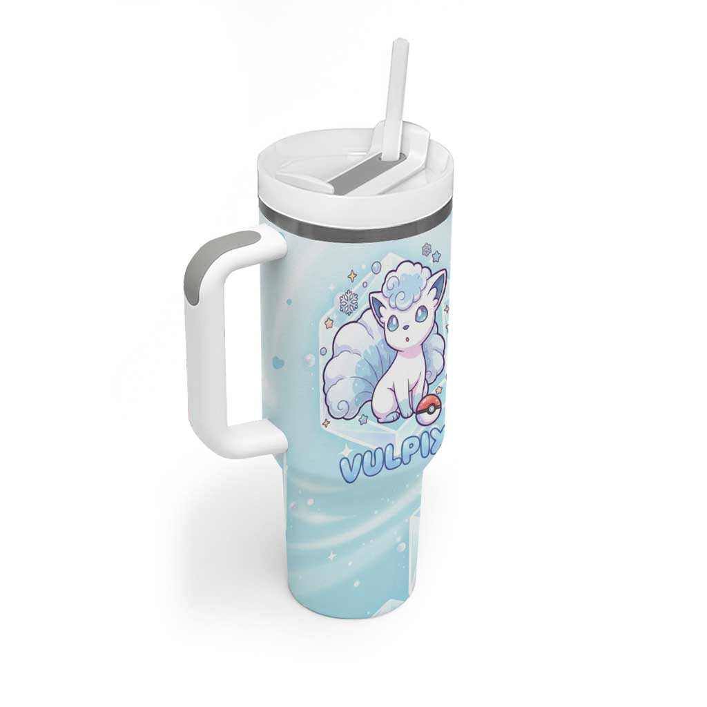 Vulpix Tumbler With Handle Frosted Pastel Ice Crystal Art