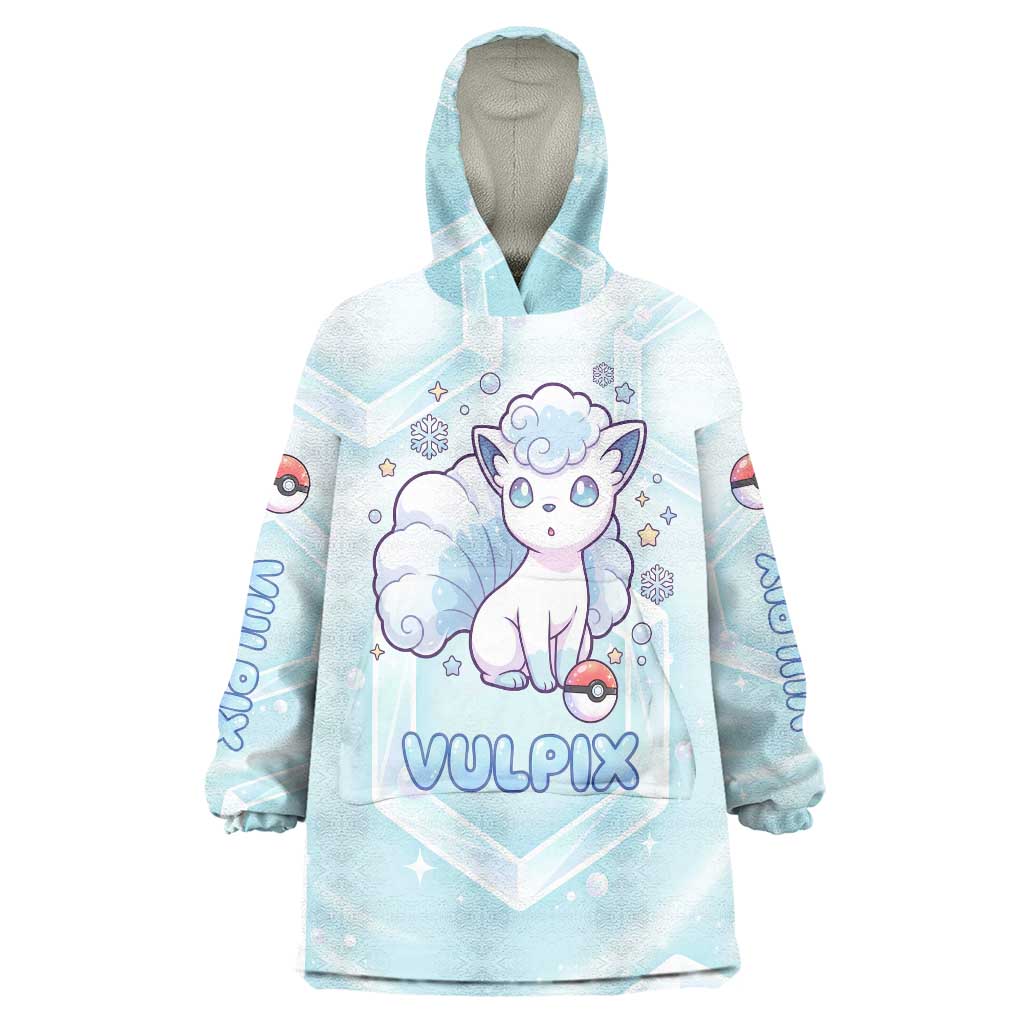 Vulpix Wearable Blanket Hoodie Frosted Pastel Ice Crystal Art