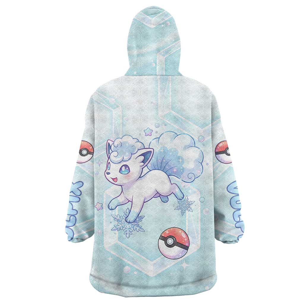 Vulpix Wearable Blanket Hoodie Frosted Pastel Ice Crystal Art