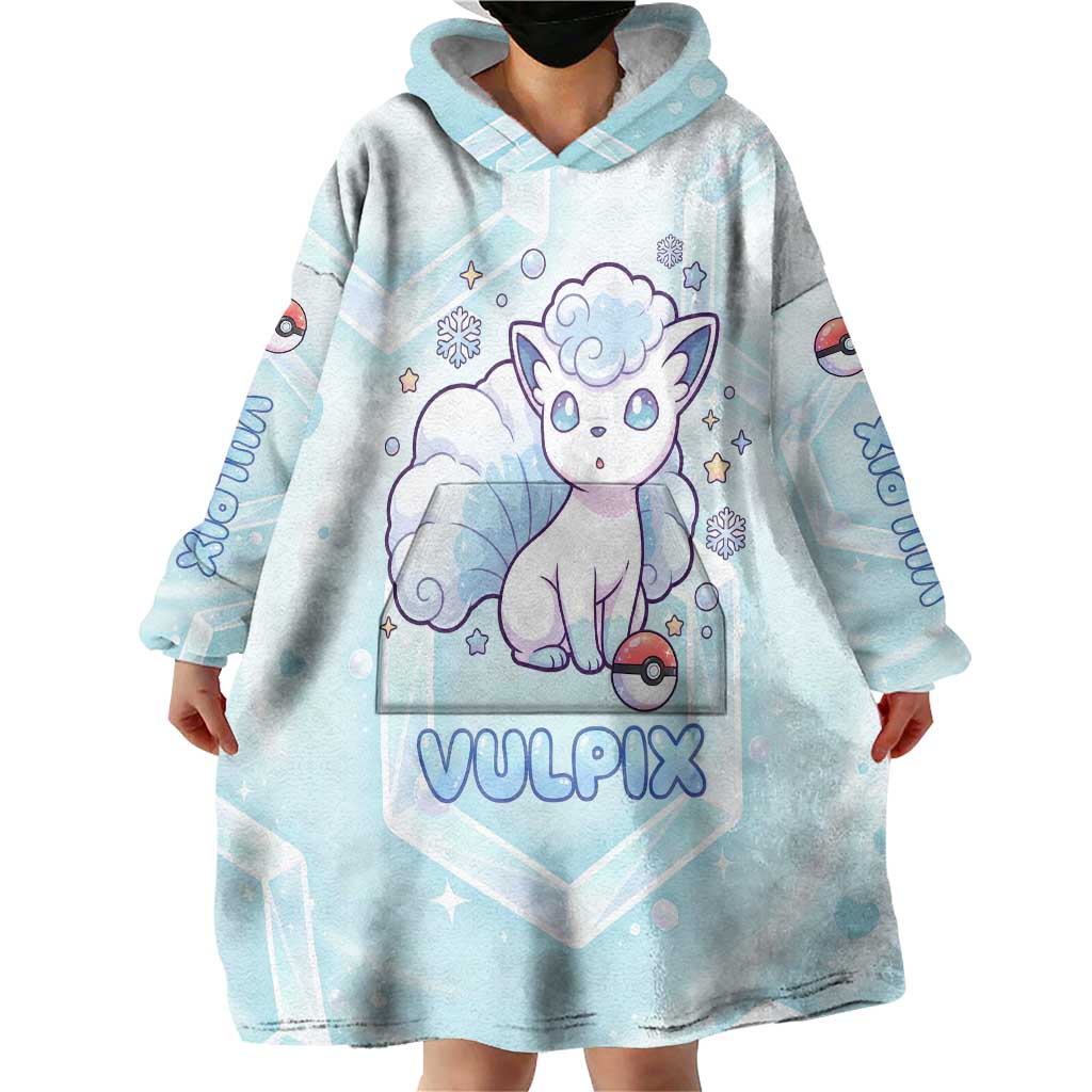 Vulpix Wearable Blanket Hoodie Frosted Pastel Ice Crystal Art