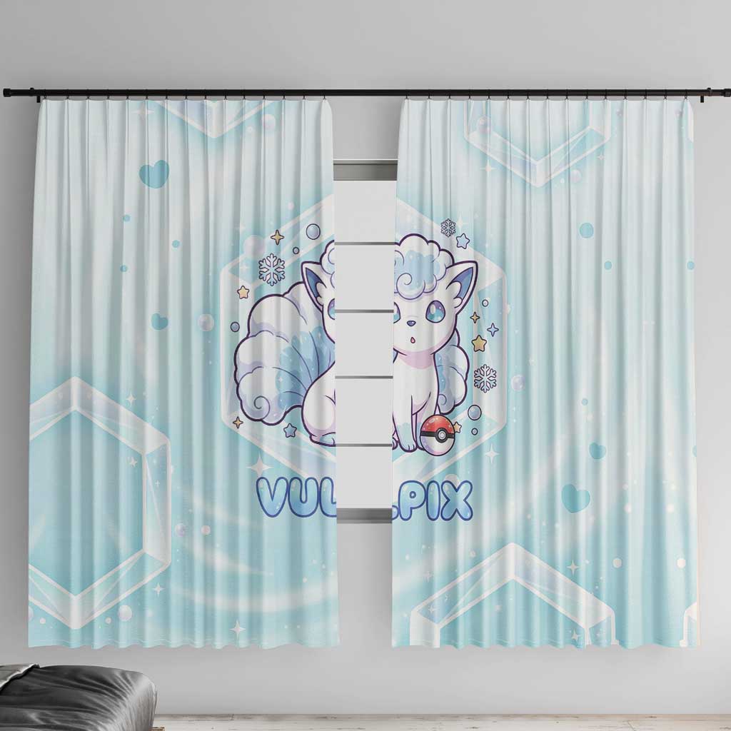 Vulpix Window Curtain Frosted Pastel Ice Crystal Art