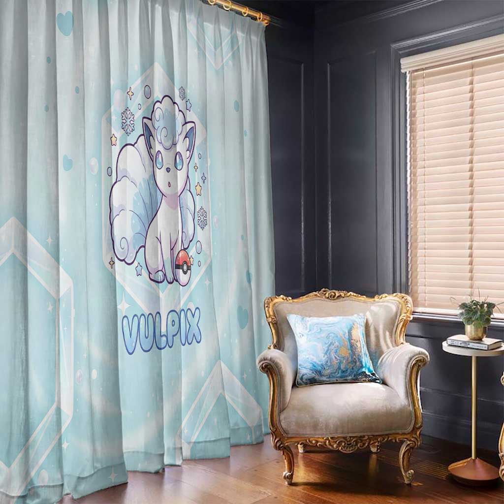 Vulpix Window Curtain Frosted Pastel Ice Crystal Art
