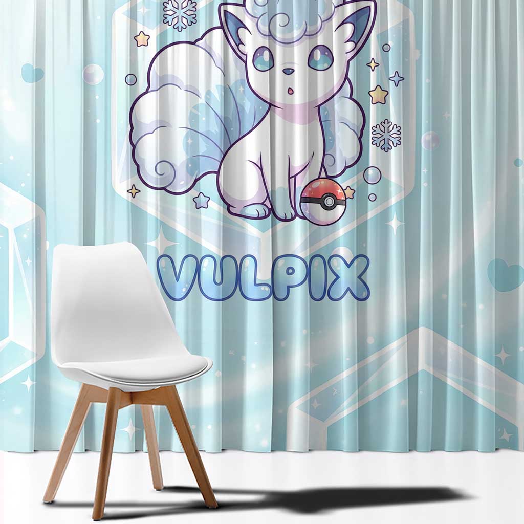 Vulpix Window Curtain Frosted Pastel Ice Crystal Art