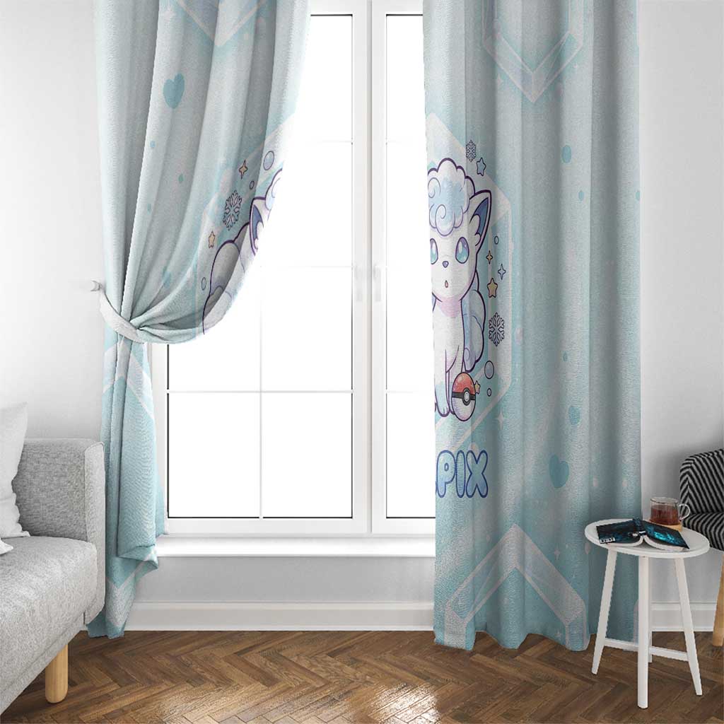 Vulpix Window Curtain Frosted Pastel Ice Crystal Art