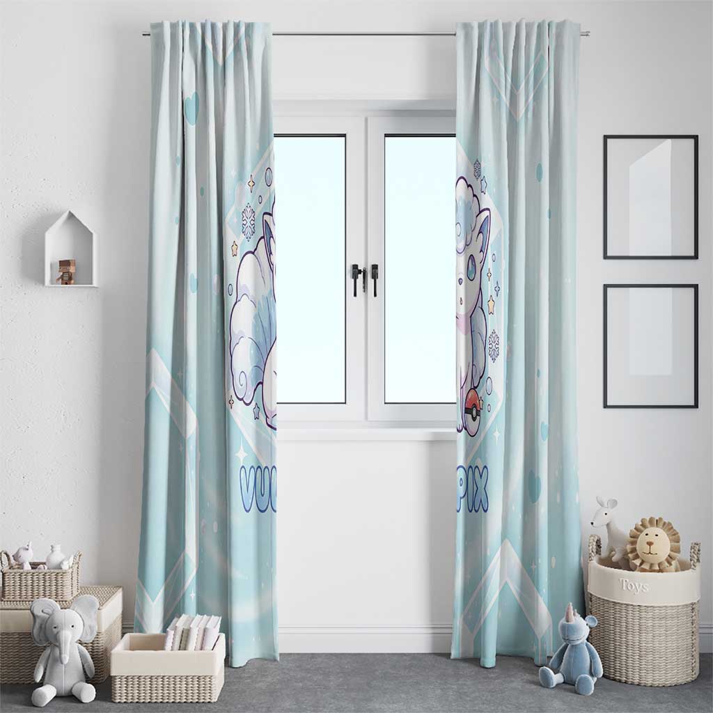 Vulpix Window Curtain Frosted Pastel Ice Crystal Art