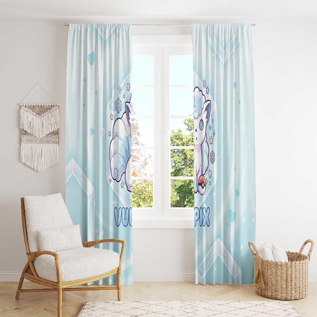 Vulpix Window Curtain Frosted Pastel Ice Crystal Art