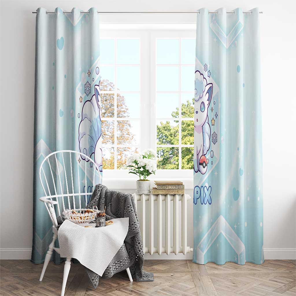 Vulpix Window Curtain Frosted Pastel Ice Crystal Art