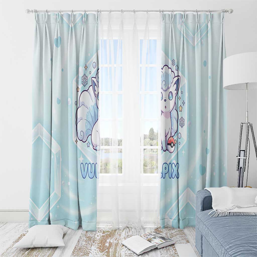 Vulpix Window Curtain Frosted Pastel Ice Crystal Art