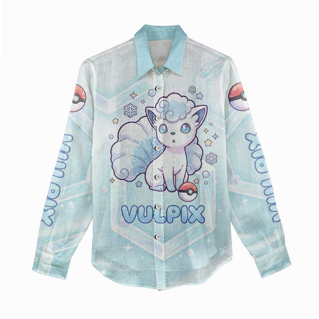 Vulpix Women Casual Shirt Frosted Pastel Ice Crystal Art