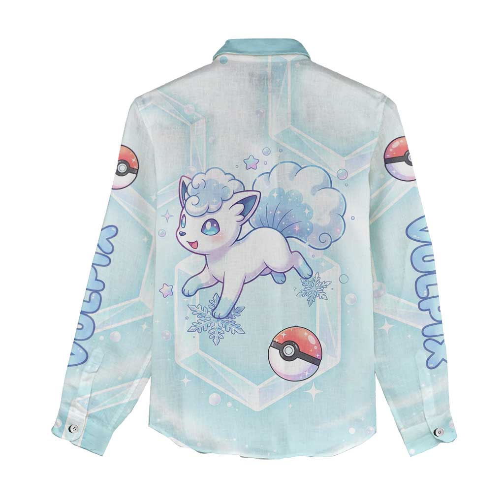 Vulpix Women Casual Shirt Frosted Pastel Ice Crystal Art