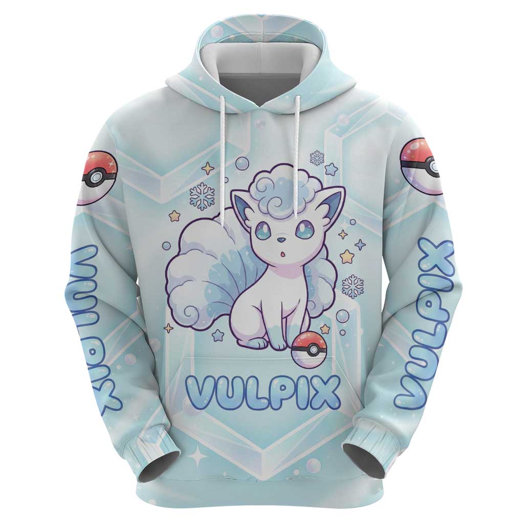 Vulpix Zip Hoodie Frosted Pastel Ice Crystal Art