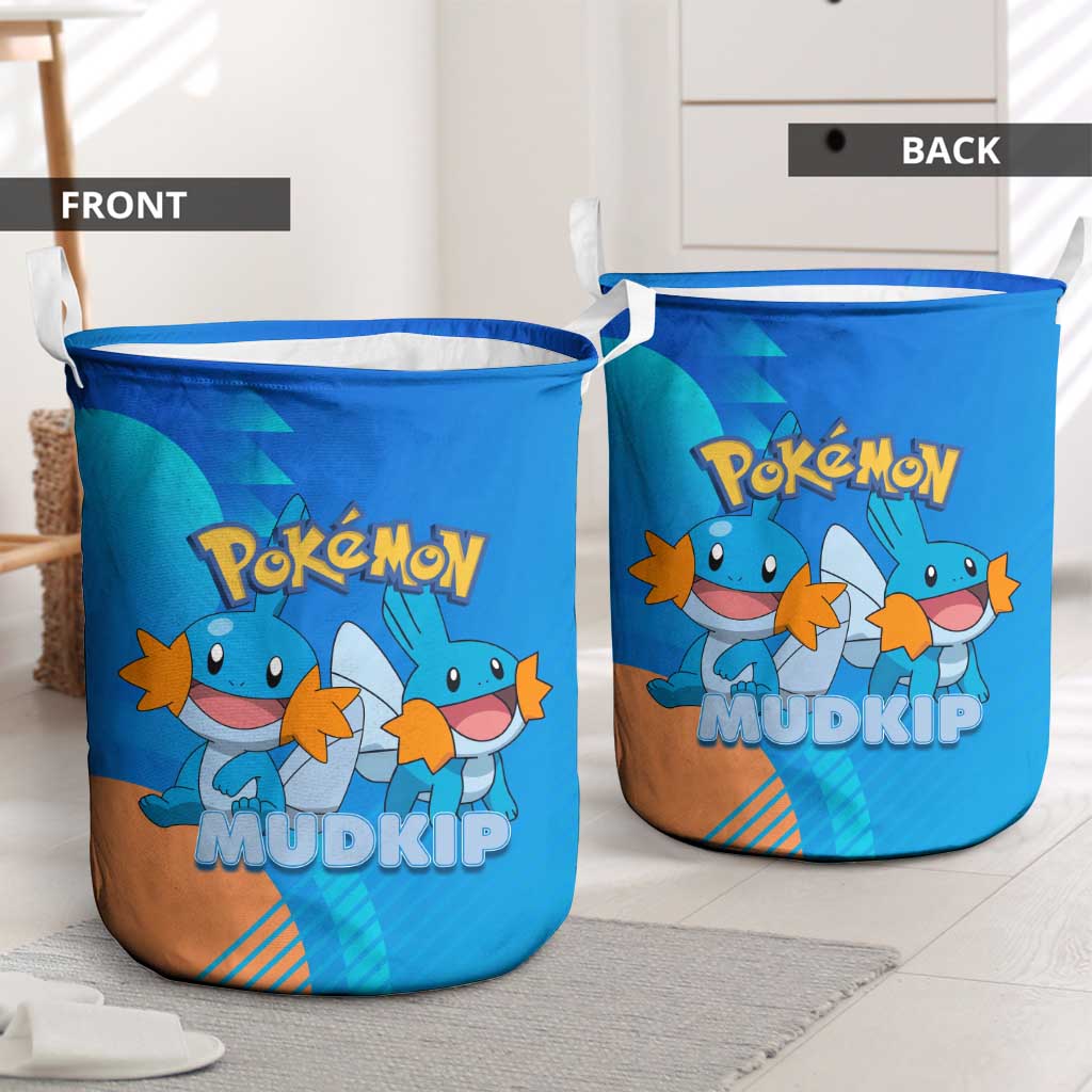 Mudkip Poké Laundry Basket Playful Blue Gradient Cartoon Style