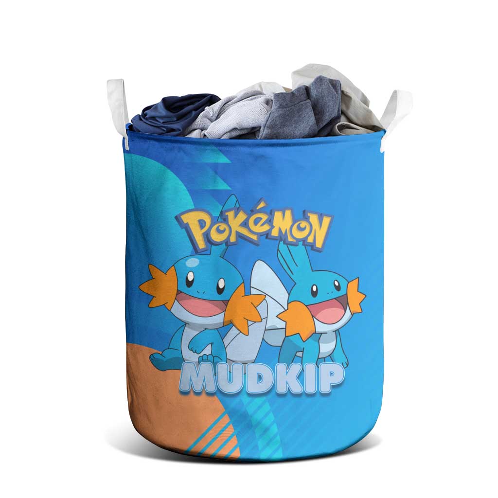 Mudkip Poké Laundry Basket Playful Blue Gradient Cartoon Style