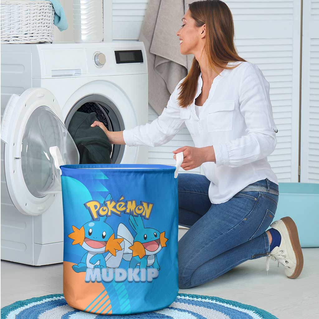 Mudkip Poké Laundry Basket Playful Blue Gradient Cartoon Style