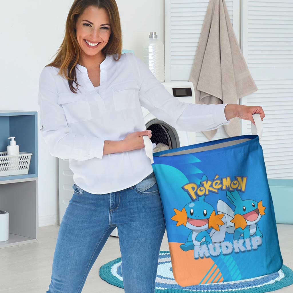 Mudkip Poké Laundry Basket Playful Blue Gradient Cartoon Style