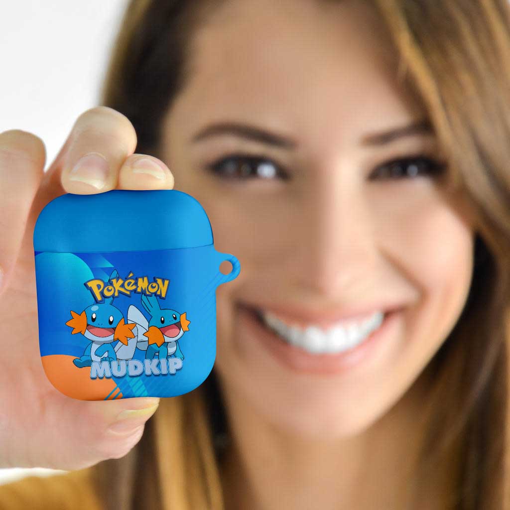 Mudkip Poké AirPods Case Playful Blue Gradient Cartoon Style