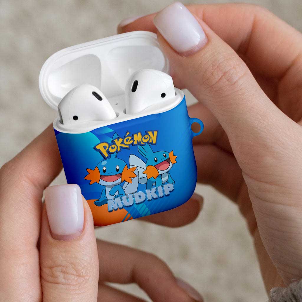 Mudkip Poké AirPods Case Playful Blue Gradient Cartoon Style