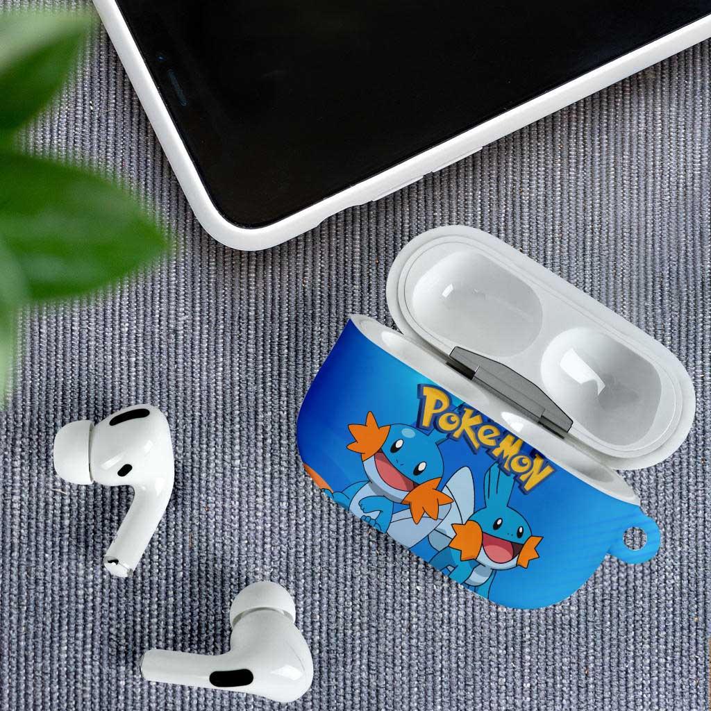 Mudkip Poké AirPods Case Playful Blue Gradient Cartoon Style