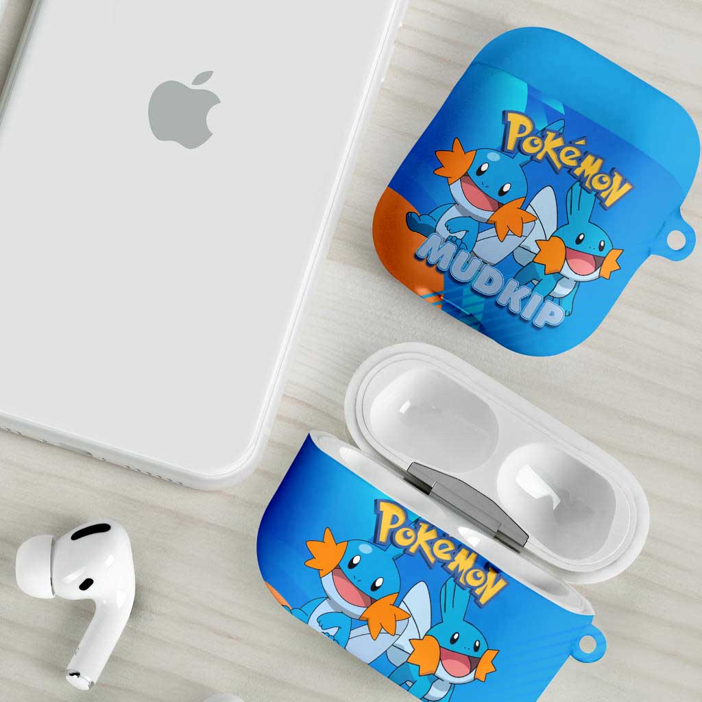 Mudkip Poké AirPods Case Playful Blue Gradient Cartoon Style