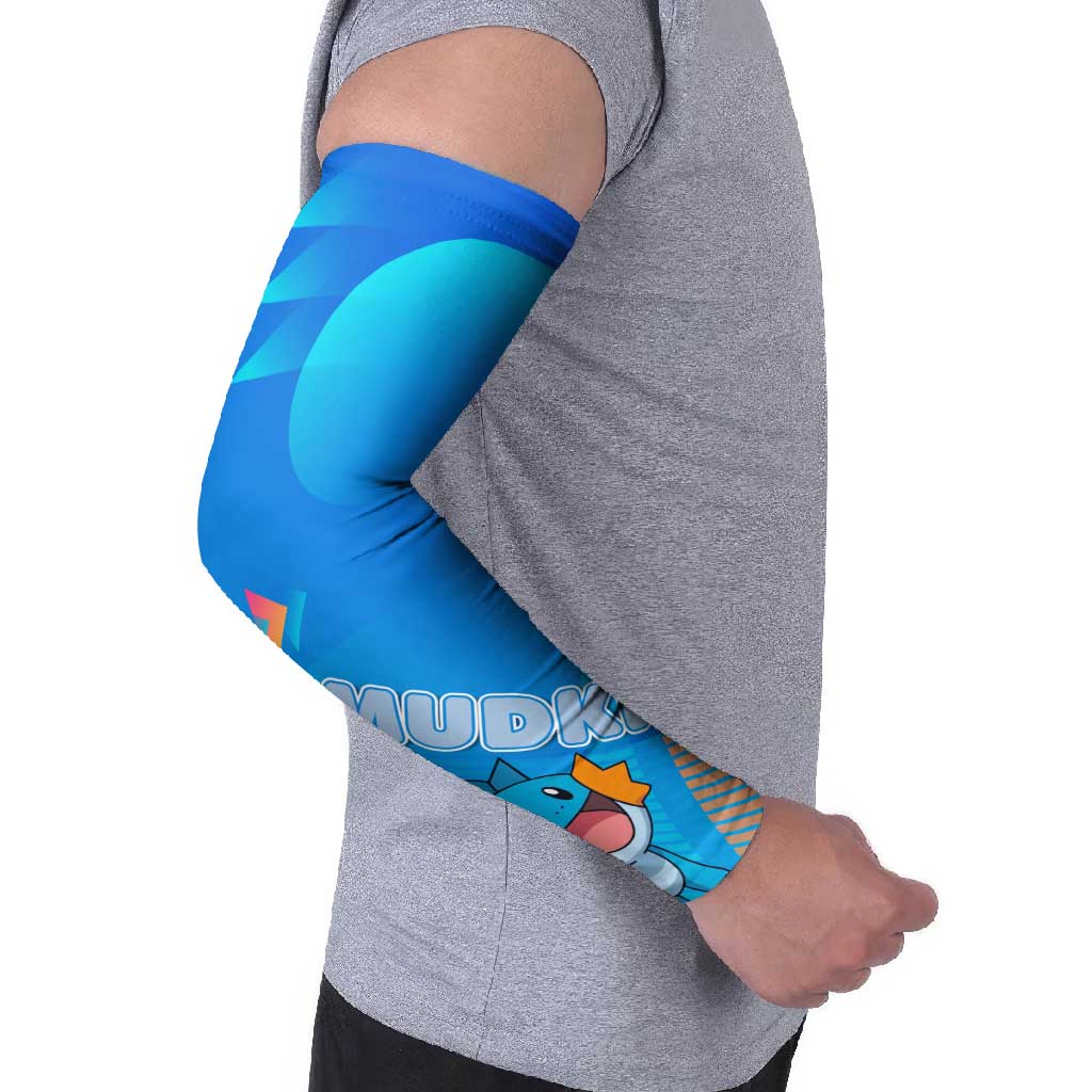 Mudkip Poké Arm Sleeves Playful Blue Gradient Cartoon Style