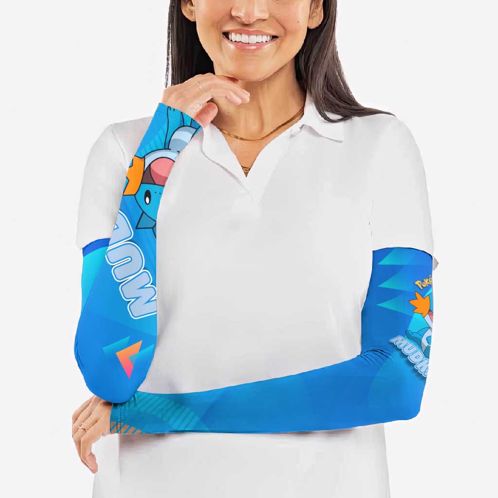 Mudkip Poké Arm Sleeves Playful Blue Gradient Cartoon Style