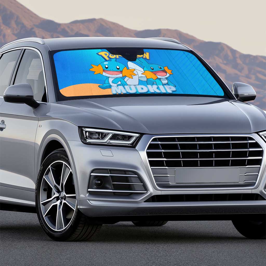 Mudkip Poké Auto Sun Shade Playful Blue Gradient Cartoon Style