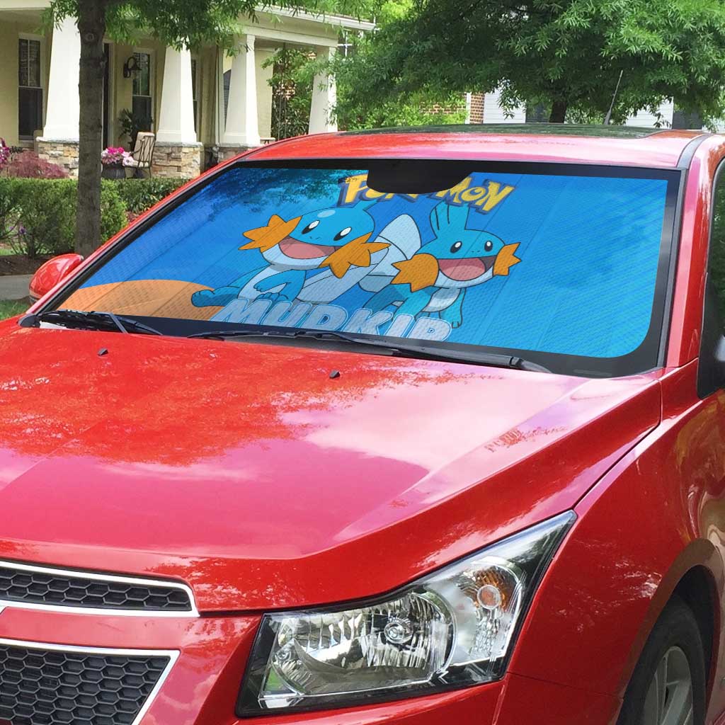 Mudkip Poké Auto Sun Shade Playful Blue Gradient Cartoon Style