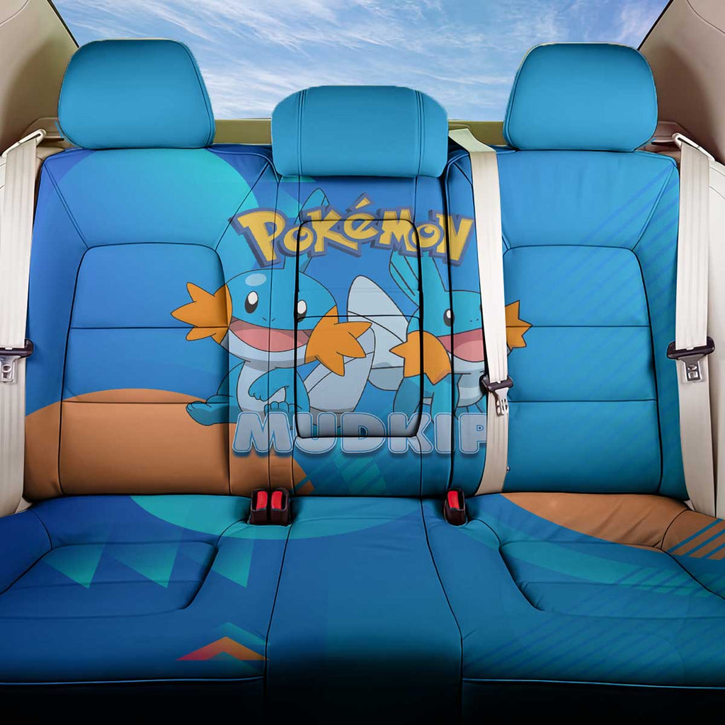 Mudkip Poké Back Car Seat Cover Playful Blue Gradient Cartoon Style