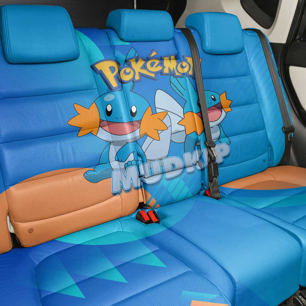 Mudkip Poké Back Car Seat Cover Playful Blue Gradient Cartoon Style