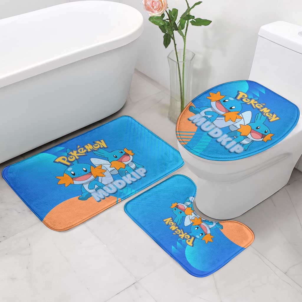 Mudkip Poké Bathroom Set Playful Blue Gradient Cartoon Style